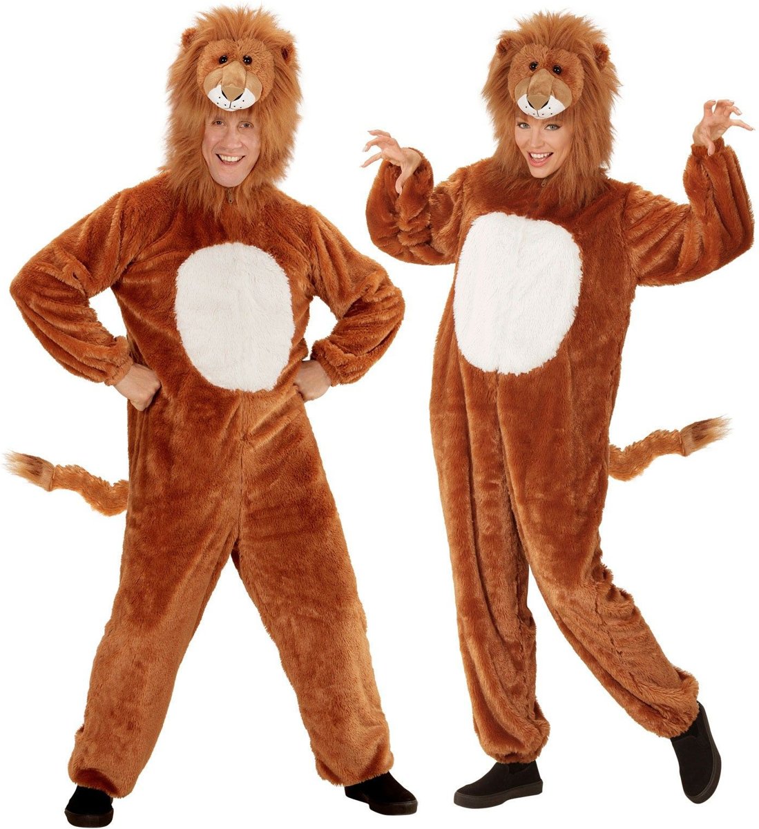 Leeuw & Tijger & Luipaard & Panter Kostuum | Dieren Onesie Pluche Leeuw Kostuum | Large / XL | Carnaval kostuum | Verkleedkleding